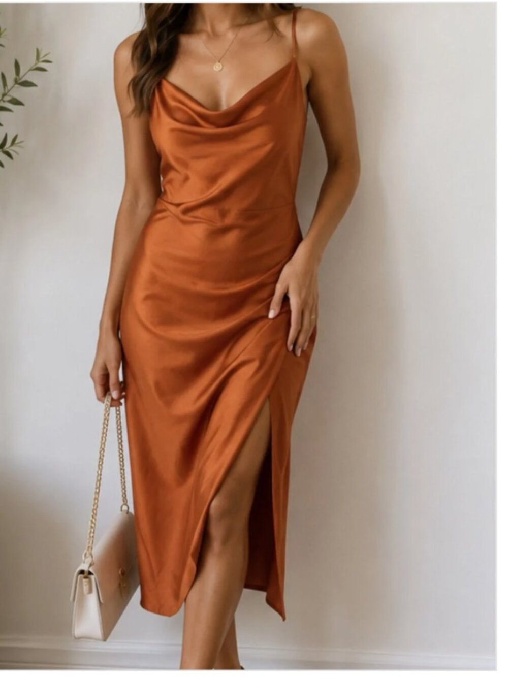 HYFVE Crazy Love Midi Dress in Rust
